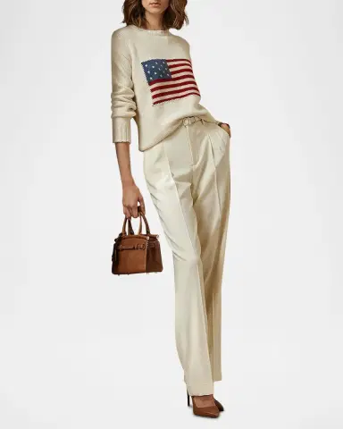 Ralph Lauren Collection Flag Cashmere Crewneck Sweater | Thumbnail 2 Ralph Lauren Collection Flag Cashmere Crewneck Sweater | Thumbnail 2