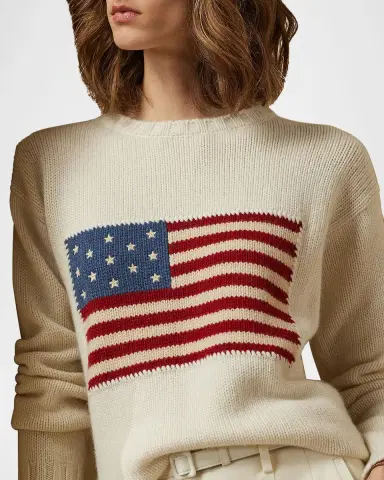 Ralph Lauren Collection Flag Cashmere Crewneck Sweater | Thumbnail 5 Ralph Lauren Collection Flag Cashmere Crewneck Sweater | Thumbnail 5