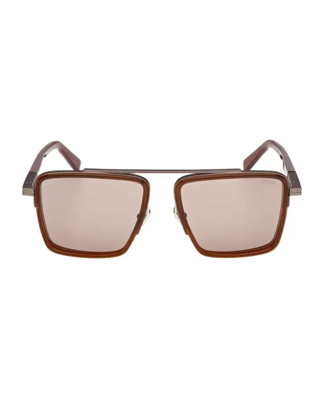 ZEGNA Men 's Metal Square Sunglasses