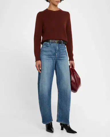 Nili Lotan Venus Dark Rust Cashmere Crop Sweater | Thumbnail 2 Nili Lotan Venus Dark Rust Cashmere Crop Sweater | Thumbnail 2
