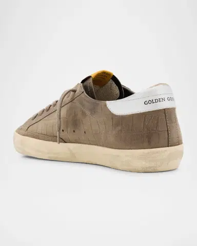 Golden Goose Men's Super-Star Croc-Printed Nubuck Leather Sneakers, Exclusive | Thumbnail 4 Golden Goose Men's Super-Star Croc-Printed Nubuck Leather Sneakers, Exclusive | Thumbnail 4