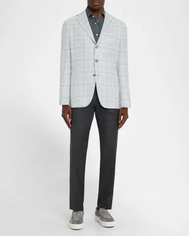 Kiton Men 's Denim Wash Classic-Fit Sport Shirt | Thumbnail 2 Kiton Men 's Denim Wash Classic-Fit Sport Shirt | Thumbnail 2