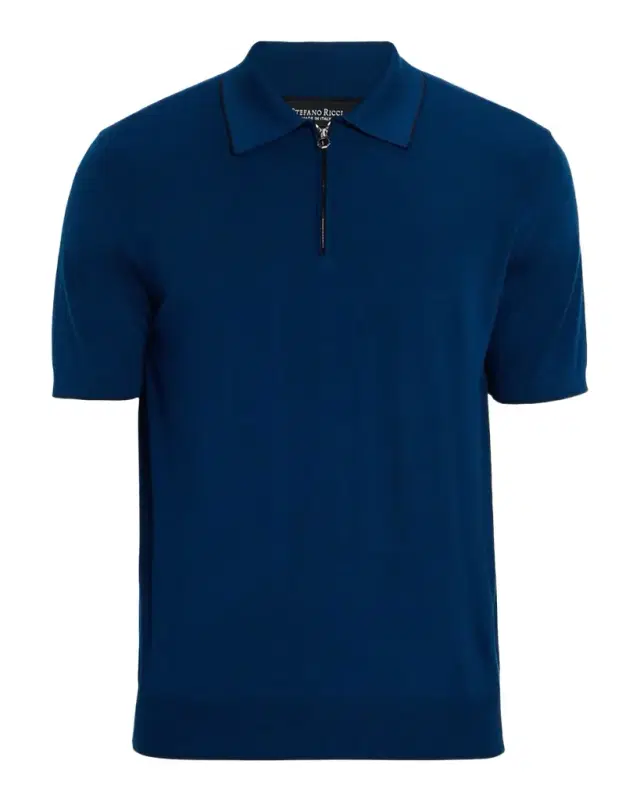 Men 's Quarter-Zip Short Sleeve Polo Sweater