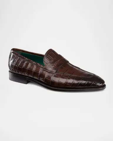 Stefano Ricci Men 's Crocodile Leather Loafers | Thumbnail 2