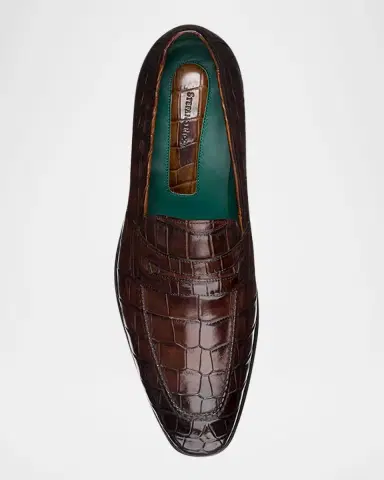 Stefano Ricci Men 's Crocodile Leather Loafers | Thumbnail 4