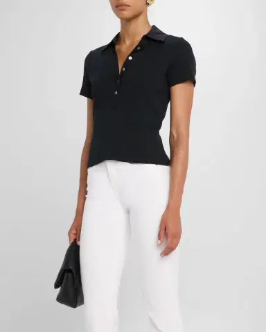 Veronica Beard Kearney Short-Sleeve Polo Tee | Thumbnail 4 Veronica Beard Kearney Short-Sleeve Polo Tee | Thumbnail 4