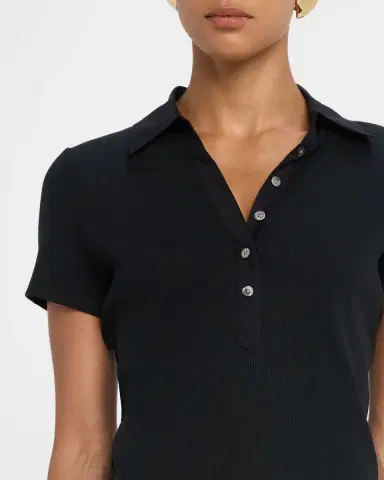 Veronica Beard Kearney Short-Sleeve Polo Tee | Thumbnail 5 Veronica Beard Kearney Short-Sleeve Polo Tee | Thumbnail 5