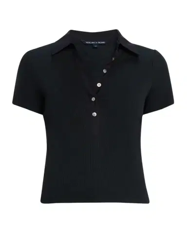 Veronica Beard Kearney Short-Sleeve Polo Tee | Thumbnail 1 Veronica Beard Kearney Short-Sleeve Polo Tee | Thumbnail 1