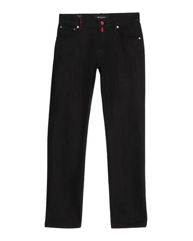 Kiton Men 's Black Wash Straight-Fit Jeans