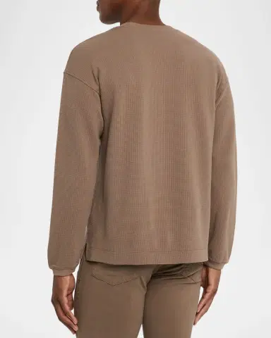 Frame Men's Cotton Waffle Textured Long-Sleeve T-Shirt | Thumbnail 3