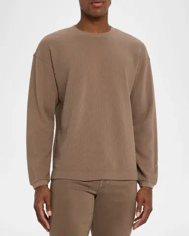 Frame Men's Cotton Waffle Textured Long-Sleeve T-Shirt | Thumbnail 4
