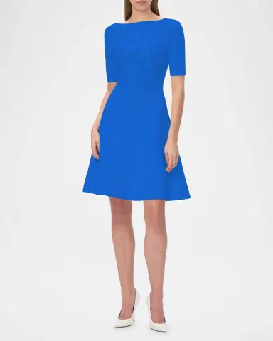 Hervé Léger The Donna Pointelle A-Line Dress | Thumbnail 2
