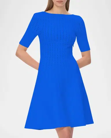 Hervé Léger The Donna Pointelle A-Line Dress | Thumbnail 5