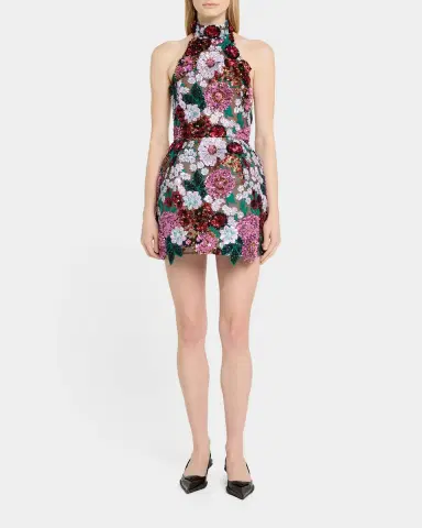 Bronx and Banco Deirdre Sequin Embroidered Halter Mini Dress | Thumbnail 2 Bronx and Banco Deirdre Sequin Embroidered Halter Mini Dress | Thumbnail 2