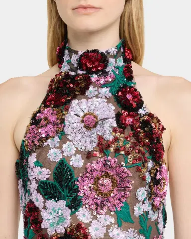 Bronx and Banco Deirdre Sequin Embroidered Halter Mini Dress | Thumbnail 5 Bronx and Banco Deirdre Sequin Embroidered Halter Mini Dress | Thumbnail 5