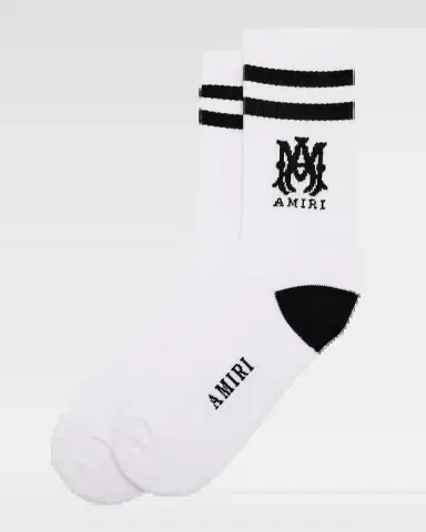 AMIRI Men's MA Double-Stripe Ribbed Crew Socks | Thumbnail 2