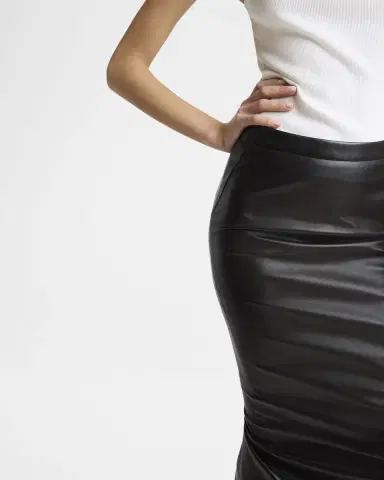 Givenchy Leather Godet-Back Midi Pencil Skirt | Thumbnail 5