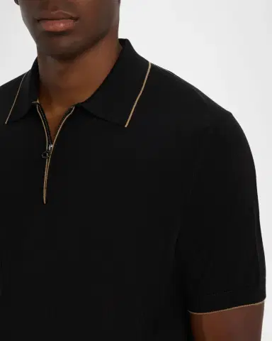 Stefano Ricci Men 's Quarter-Zip Short Sleeve Polo Sweater | Thumbnail 5