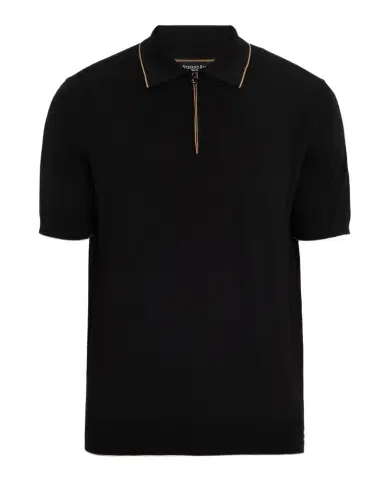 Stefano Ricci Men 's Quarter-Zip Short Sleeve Polo Sweater | Thumbnail 1