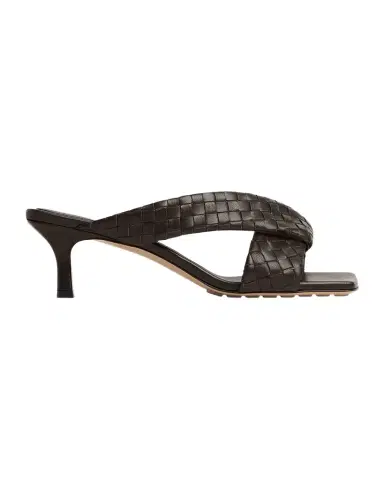 Bottega Veneta Riva Micro Woven Nappa Leather Kitten-Heel Sandals | Thumbnail 1 Bottega Veneta Riva Micro Woven Nappa Leather Kitten-Heel Sandals | Thumbnail 1