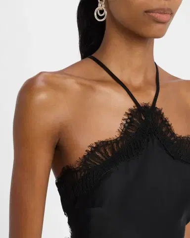 A.L.C. Lucia Lace Satin Halter Midi Dress | Thumbnail 5