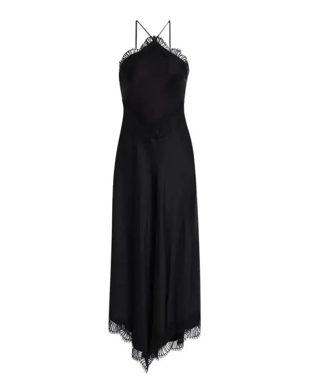 A.L.C. Lucia Lace Satin Halter Midi Dress
