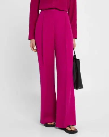 ARGENT Pleated High-Rise Twill Trousers | Thumbnail 4