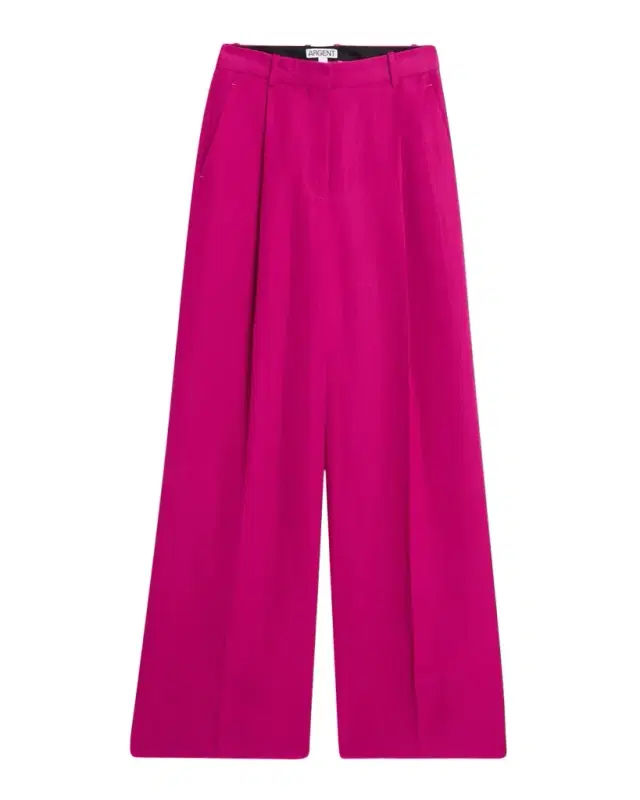 ARGENT Pleated High-Rise Twill Trousers
