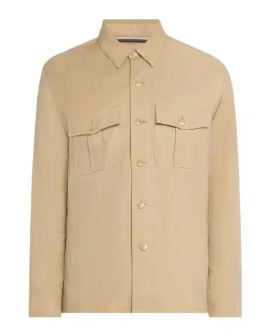 Canali Men 's Linen and Silk Button-Front Overshirt | Thumbnail 1 Canali Men 's Linen and Silk Button-Front Overshirt | Thumbnail 1