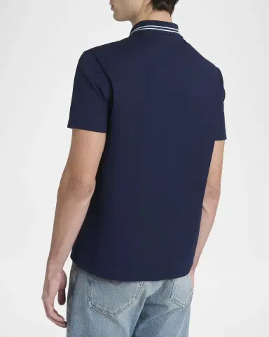 Versace Men 's Medusa-Collar Pique Polo Shirt | Thumbnail 3