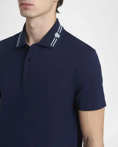 Versace Men 's Medusa-Collar Pique Polo Shirt | Thumbnail 5