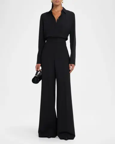 Carolina Herrera High-Rise Wide-Leg Wool Pants | Thumbnail 2
