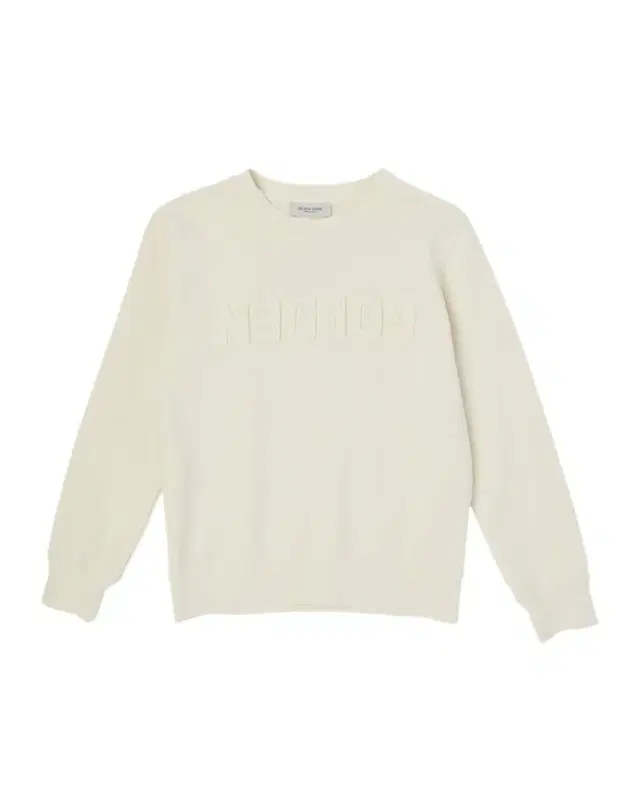 Kid 's Golden Distressed Cotton Fleece Logo Sweatshirt, Size 4-12