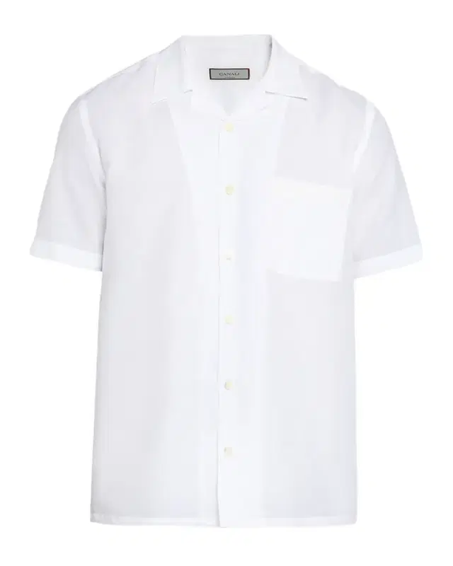 Men 's Linen and Cotton Pocket Camp Shirt