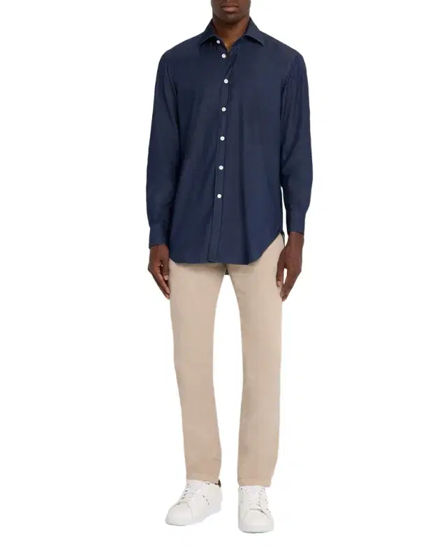 Men 's Denim Wash Classic-Fit Button-Down Shirt
