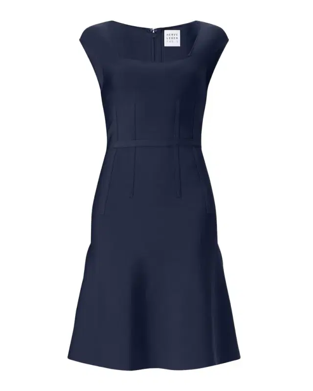 Herve Leger The Beatrice Seamed Cap-Sleeve Dress