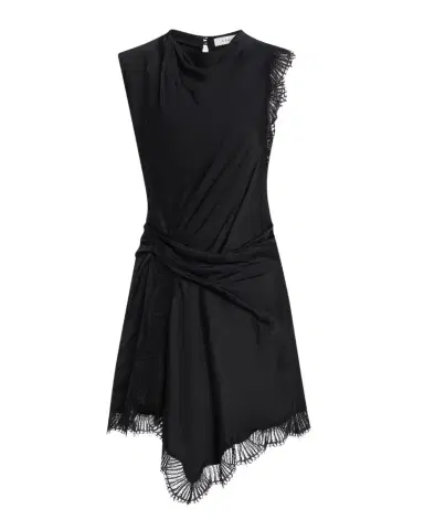 A.L.C. Dion Draped Lace-Trim Satin Mini Dress | Thumbnail 1 A.L.C. Dion Draped Lace-Trim Satin Mini Dress | Thumbnail 1