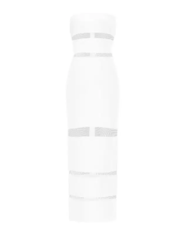 Herve Leger The Vera Strapless Illusion-Insert Column Gown