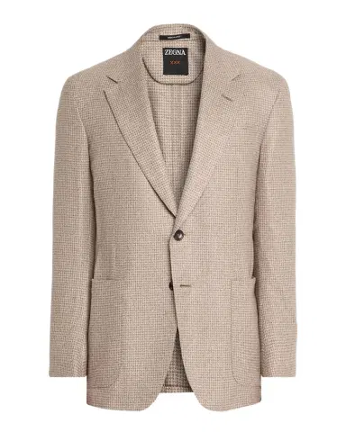 Zegna Men's Silk and Cashmere Houndstooth Notch-Lapel Sport Coat | Thumbnail 1 Zegna Men's Silk and Cashmere Houndstooth Notch-Lapel Sport Coat | Thumbnail 1