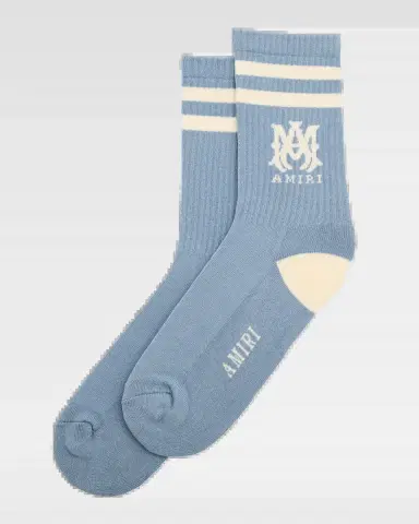 AMIRI Men's MA Double-Stripe Ribbed Crew Socks | Thumbnail 2