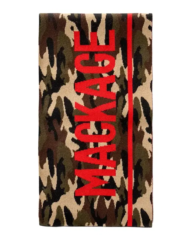 Mackage Men's Juno Wool Camouflage Logo Scarf