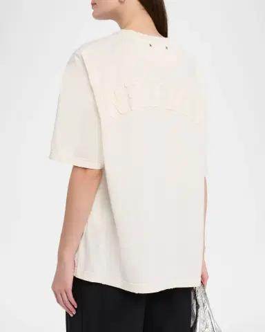 Golden Goose Reverse Logo Cotton Crewneck T-Shirt | Thumbnail 3 Golden Goose Reverse Logo Cotton Crewneck T-Shirt | Thumbnail 3