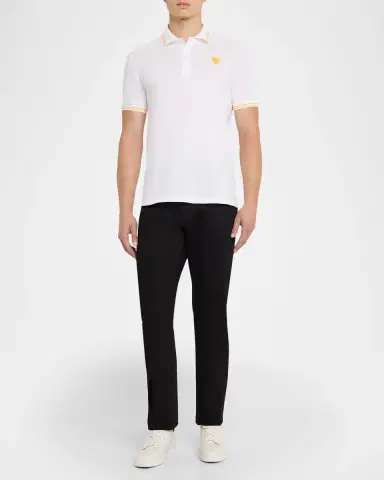 Versace Men's Pop Medusa Tipped Polo Shirt | Thumbnail 2 Versace Men's Pop Medusa Tipped Polo Shirt | Thumbnail 2
