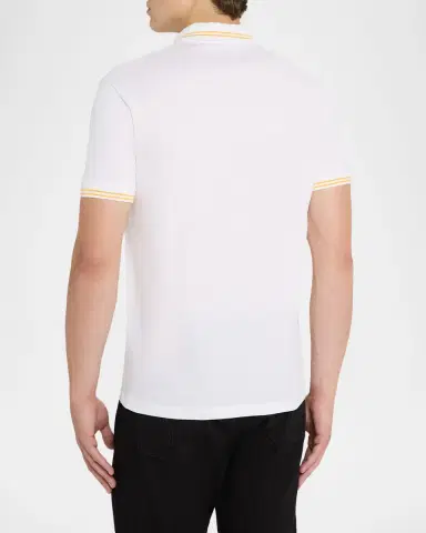 Versace Men's Pop Medusa Tipped Polo Shirt | Thumbnail 3 Versace Men's Pop Medusa Tipped Polo Shirt | Thumbnail 3