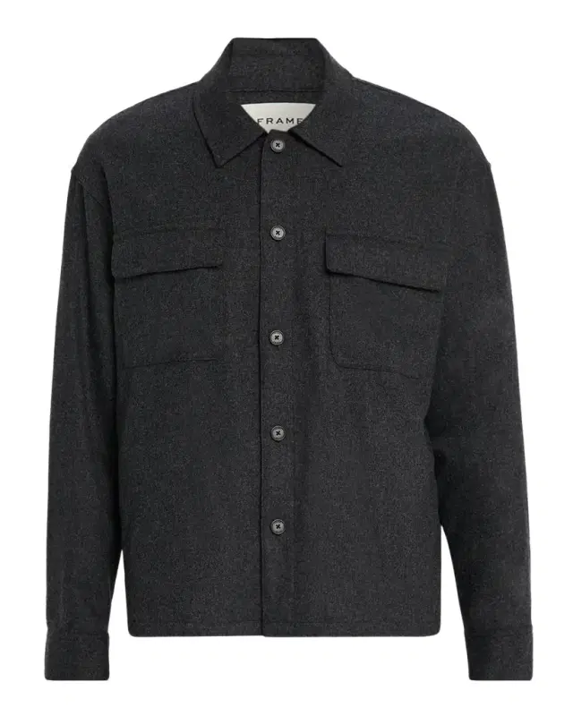 FRAME Men 's Wool-Blend Two-Pocket Overshirt