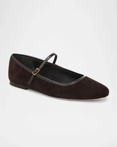 Veronica Beard Ellie Suede Mary Jane Ballerina Flats | Thumbnail 2