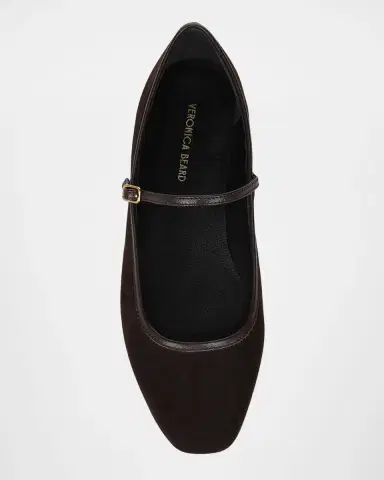 Veronica Beard Ellie Suede Mary Jane Ballerina Flats | Thumbnail 4