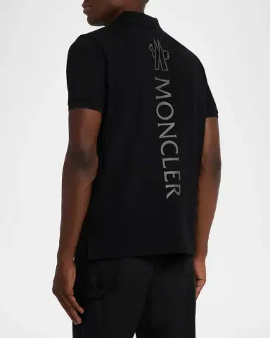 Moncler Men's Cotton Tonal Logo Polo Shirt | Thumbnail 3 Moncler Men's Cotton Tonal Logo Polo Shirt | Thumbnail 3