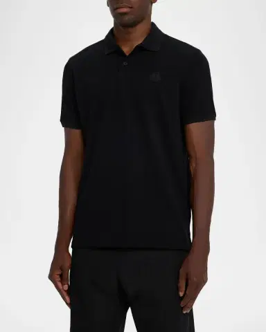 Moncler Men's Cotton Tonal Logo Polo Shirt | Thumbnail 4 Moncler Men's Cotton Tonal Logo Polo Shirt | Thumbnail 4