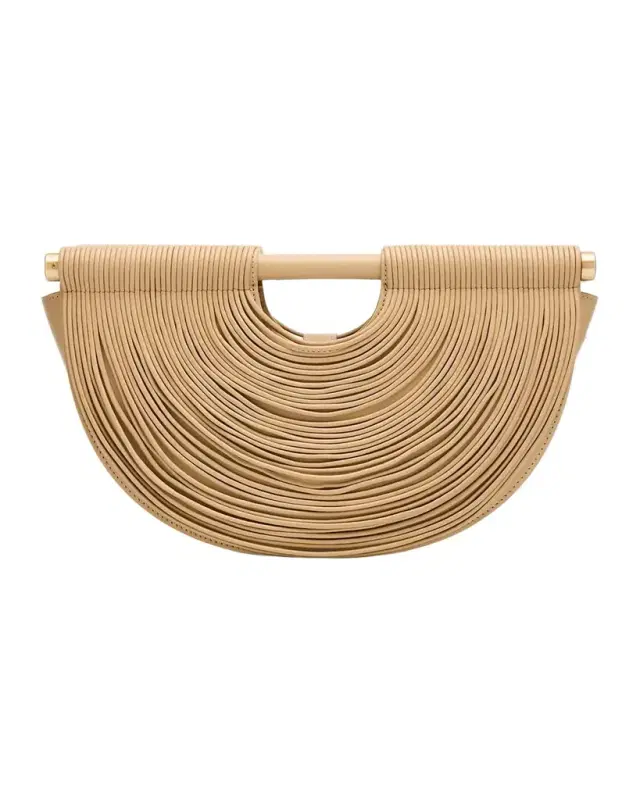 Cult Gaia Lou Draped Leather Clutch Bag